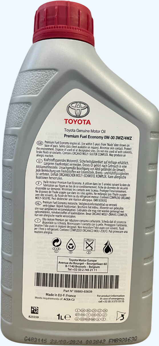 Моторна олива Toyota Engine Oil 0W30 PFE 3WZ/4WZ 1л (08880-83639) (37548)