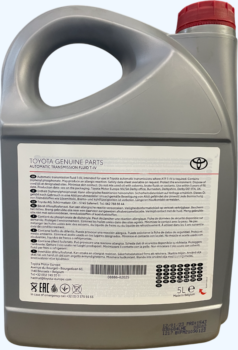 Олива трансмісійна Toyota ATF T-IV 5л (08886-82025) (37556)