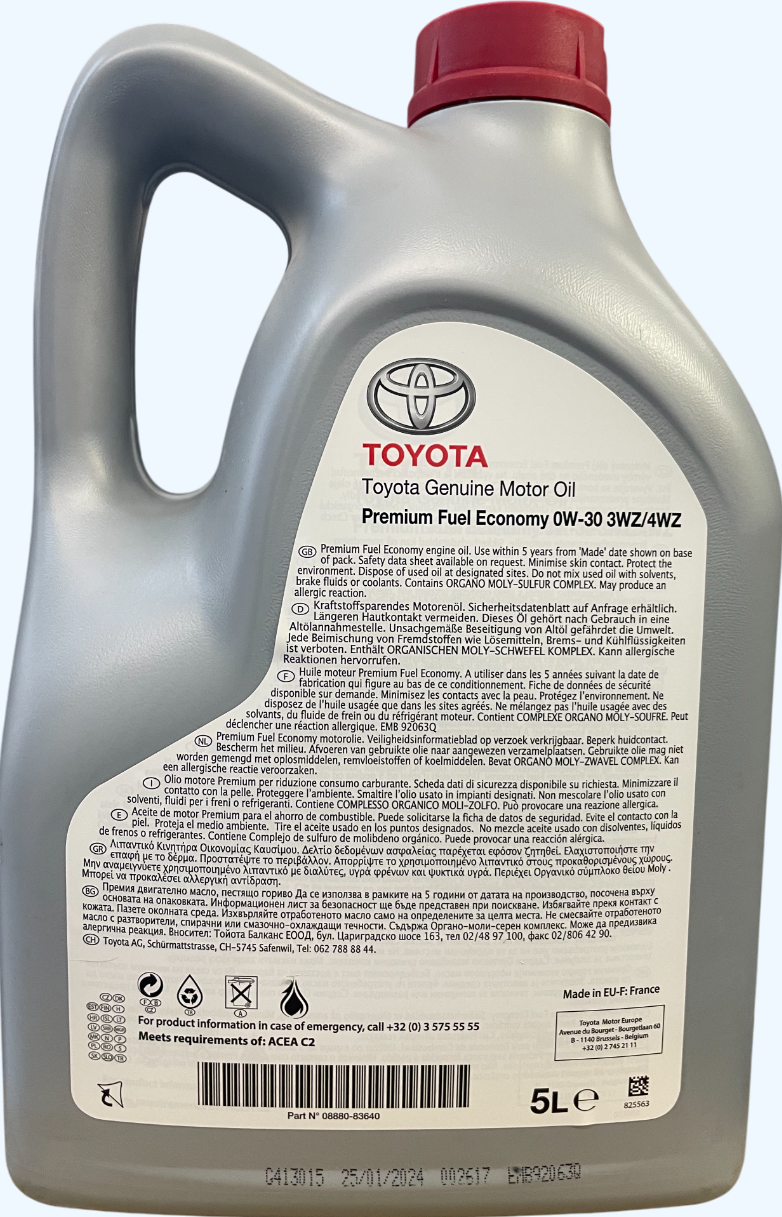 Моторна олива Toyota Engine Oil 0W30 PFE 3WZ/4WZ 5л (08880-83640) (37549)